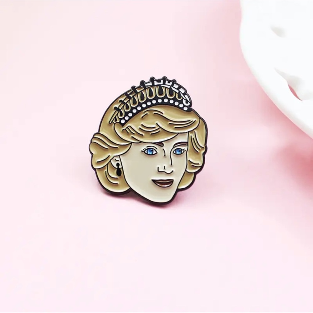 Princess Diana Brooch fashion Button Art Princess Diana Spencer Enamel P…